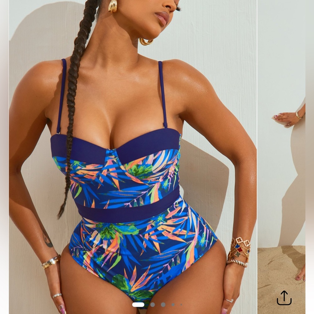 Blue Tropical One Piece